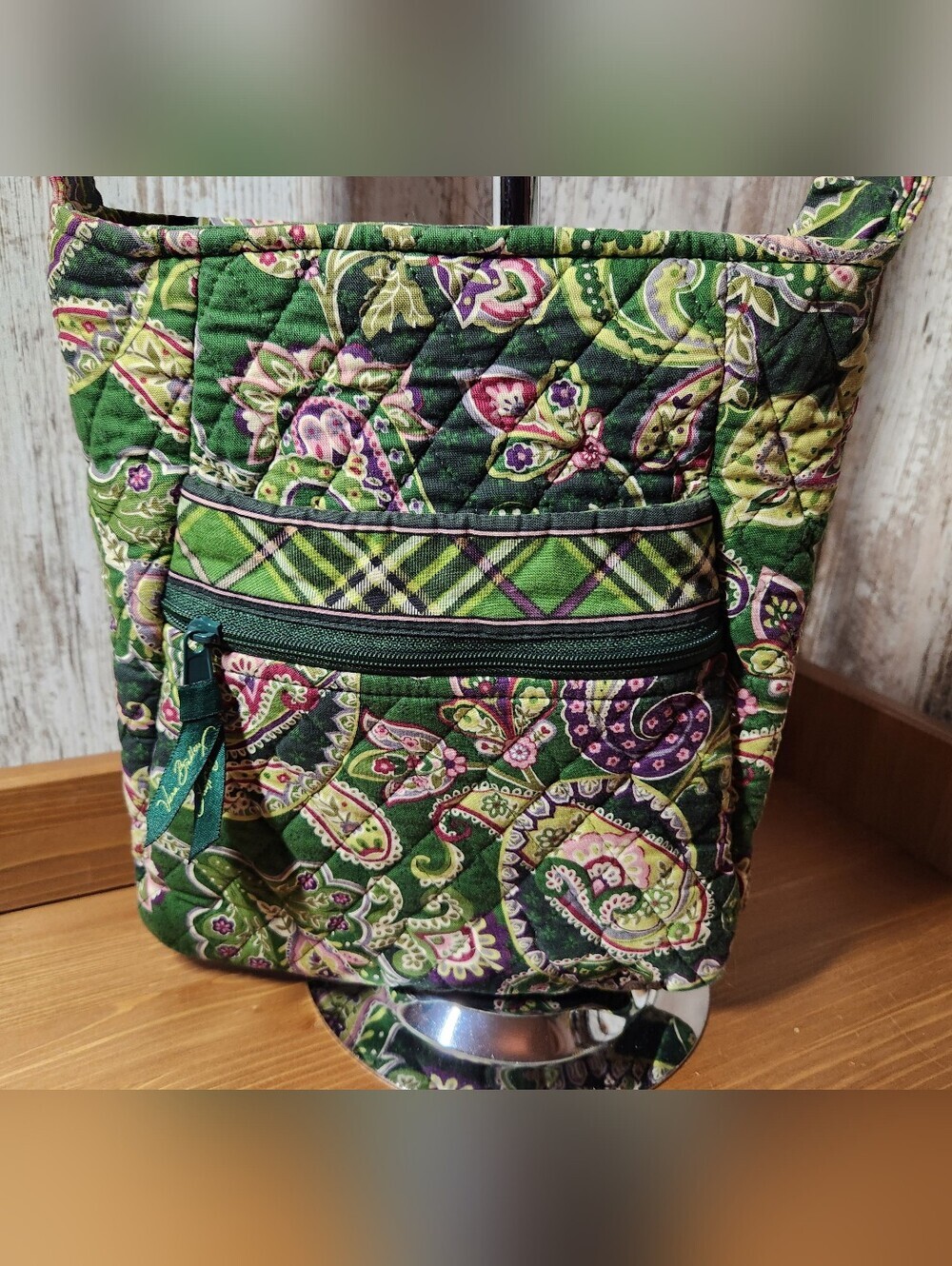 Vera Bradley Retired  2005 Chelsea Green Quilted Crossbody Hipster Bag L@@K